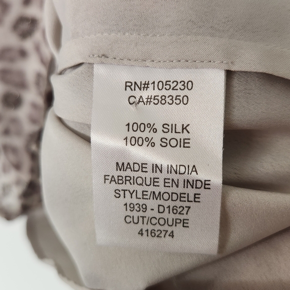 Joie Beaded Stone Mist Animal Print Silk Dress Size L - Picture 9 of 12